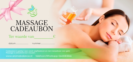 Massage kadobon twv 35 - 50 €