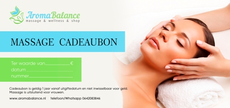Massage kadobon twv 35 - 50 €